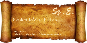Szekretár Eliza névjegykártya